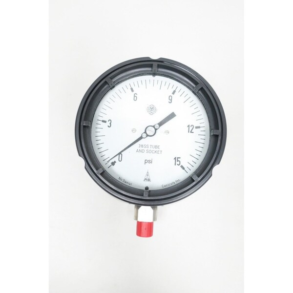 Mcdaniel Controls 4-1/2In 1/4In 0-15Psi Npt Pressure Gauge MPB/SAA AB21031 - main
